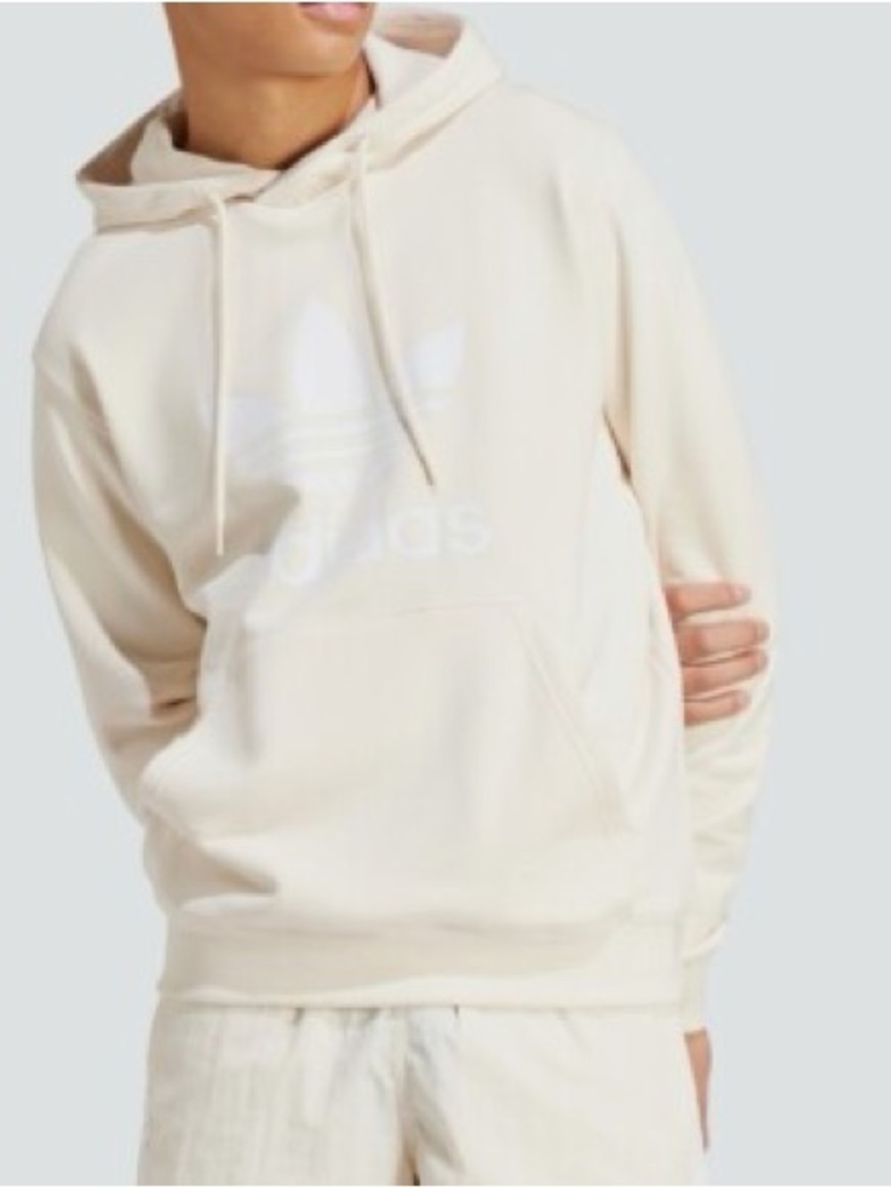 Adidas Pale Cream Hoodie with White Logo